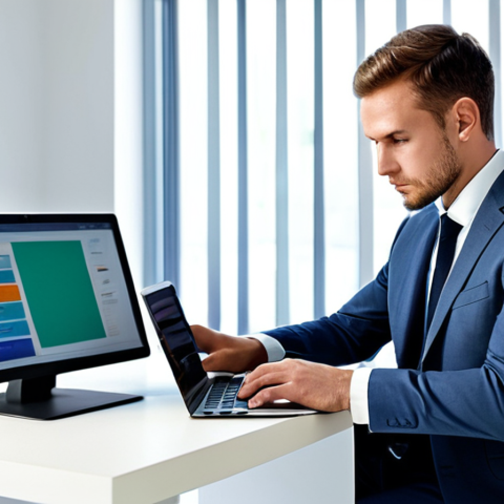A professional adult, fully clothed in a modest business suit, sitting at a sleek desk in a modern, well-lit office. The person is deeply focused on a laptop screen, which displays a clean, organized task management interface or a productivity application. The environment is minimalist and tidy, conveying a sense of order and concentration. The lighting is soft and natural. safe for work, appropriate content, fully clothed, professional dress, modest clothing, perfect anatomy, correct proportions, natural pose, well-formed hands, proper finger count, natural body proportions, professional photography, high quality, sharp focus, vibrant colors.