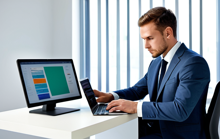 A professional adult, fully clothed in a modest business suit, sitting at a sleek desk in a modern, well-lit office. The person is deeply focused on a laptop screen, which displays a clean, organized task management interface or a productivity application. The environment is minimalist and tidy, conveying a sense of order and concentration. The lighting is soft and natural. safe for work, appropriate content, fully clothed, professional dress, modest clothing, perfect anatomy, correct proportions, natural pose, well-formed hands, proper finger count, natural body proportions, professional photography, high quality, sharp focus, vibrant colors.
