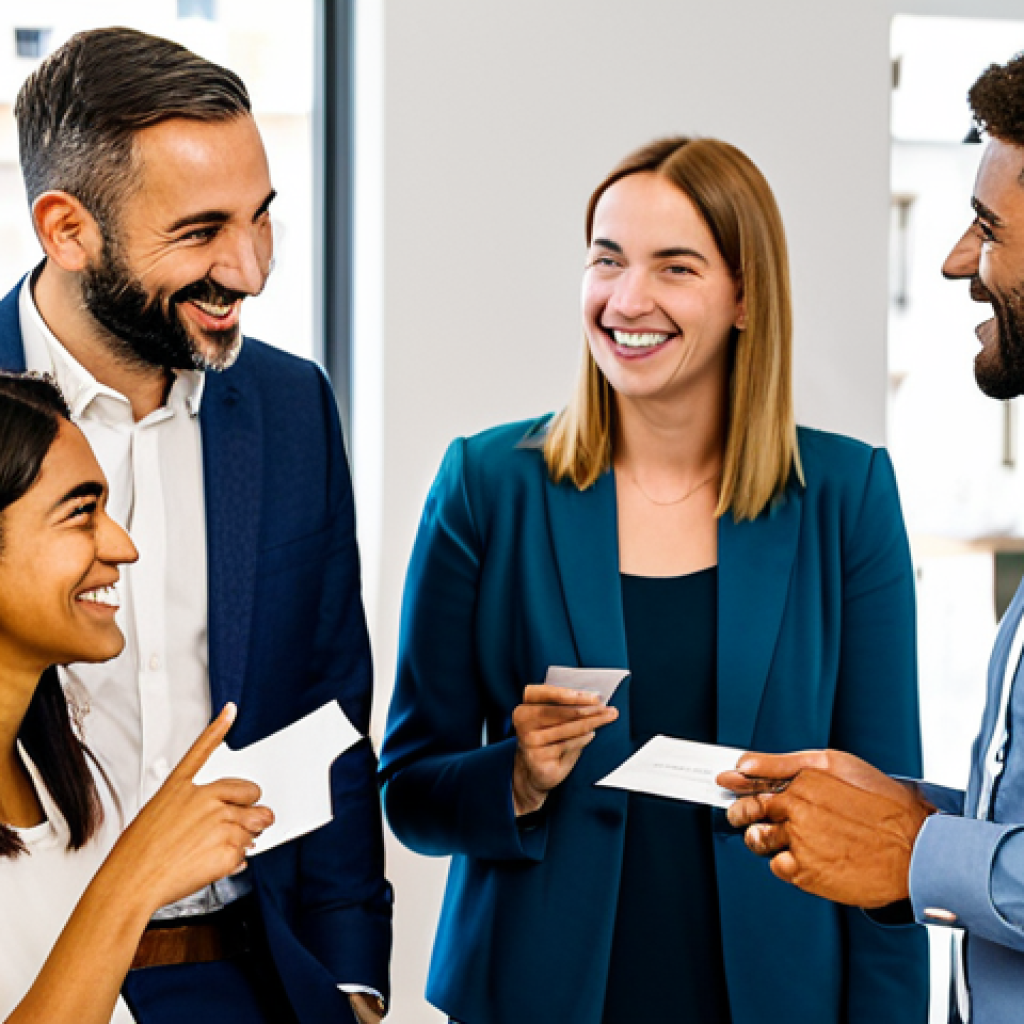 **

"A diverse group of professionals participating in a networking event at a modern co-working space in Lisbon, Portugal. They are fully clothed in professional attire, exchanging business cards and engaging in friendly conversation. Focus on positive interactions and collaboration. Bright, natural lighting. Safe for work, appropriate content, modest, family-friendly, perfect anatomy, correct proportions, natural pose, professional photography, high quality."

**