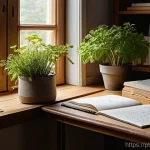 의식적 선택 훈련 과정에서의 사례 분석 - **Prompt 1: Reflective Decision-Making in a Cozy Study**
    "A young adult, gender-neutral, wearing...