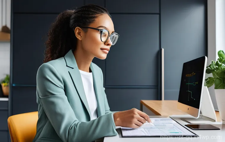 의식적 선택 훈련에서의 자기 평가 - **Prompt:** A person, comfortably dressed in a cozy sweater and well-fitting jeans, sits at a rustic...