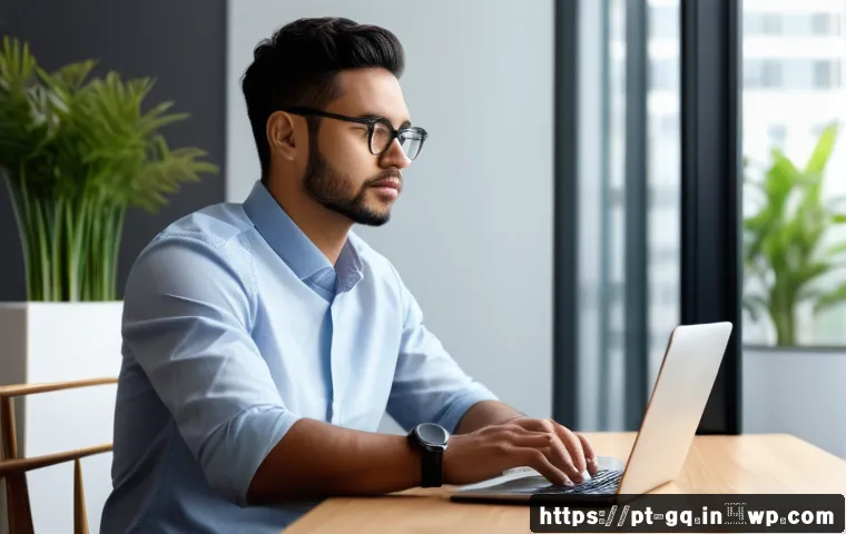 의식적 선택 훈련을 위한 전문가 인터뷰 - A serene office setting featuring a focused young professional of Latin American descent, thoughtful...